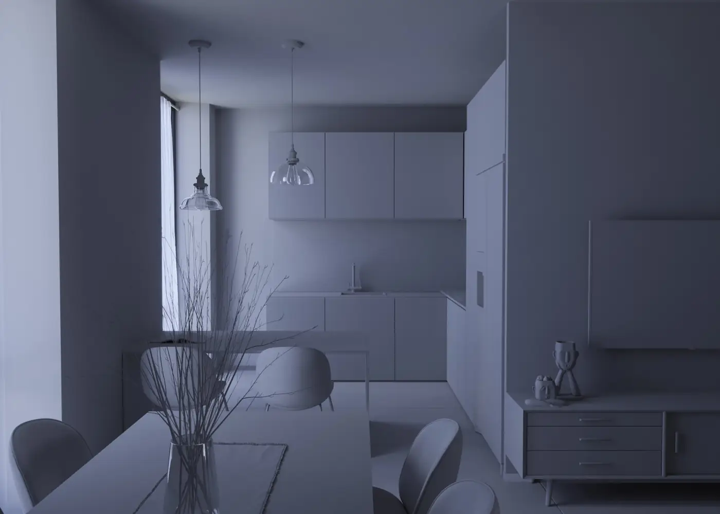 Kitchen and dining, environment light