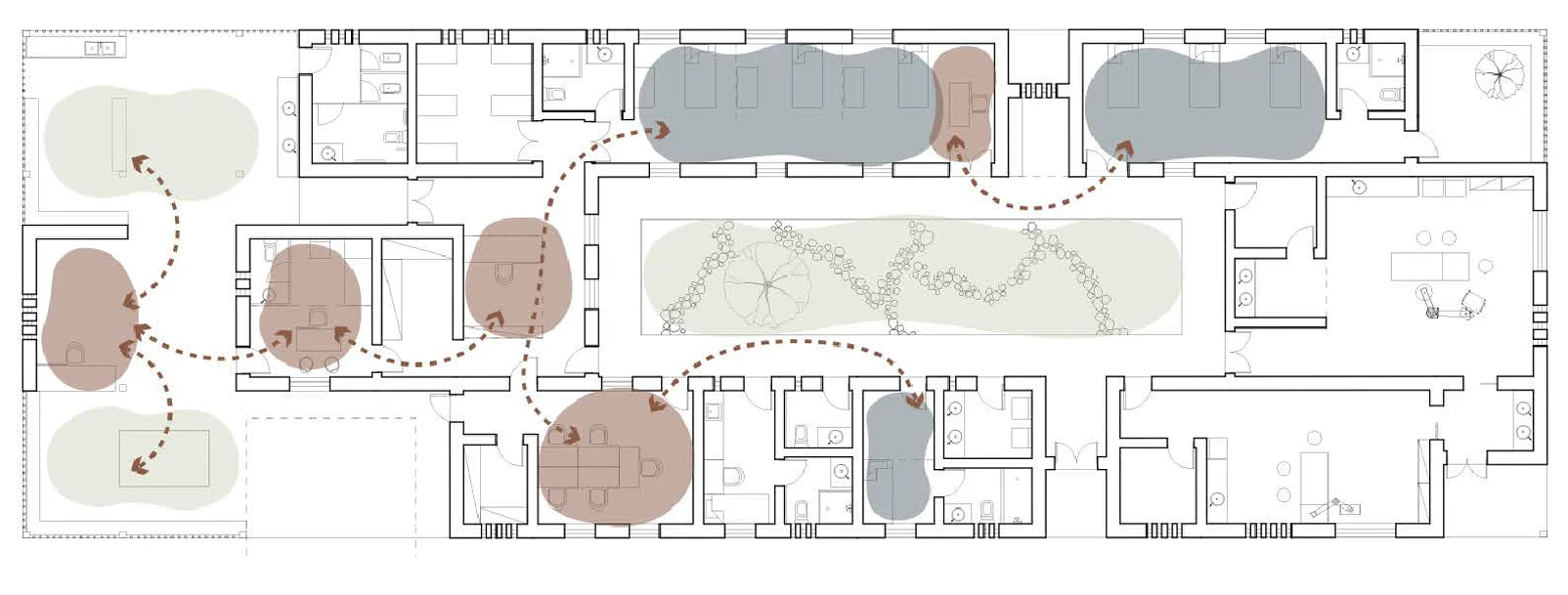Spatial relations analysis on the plan