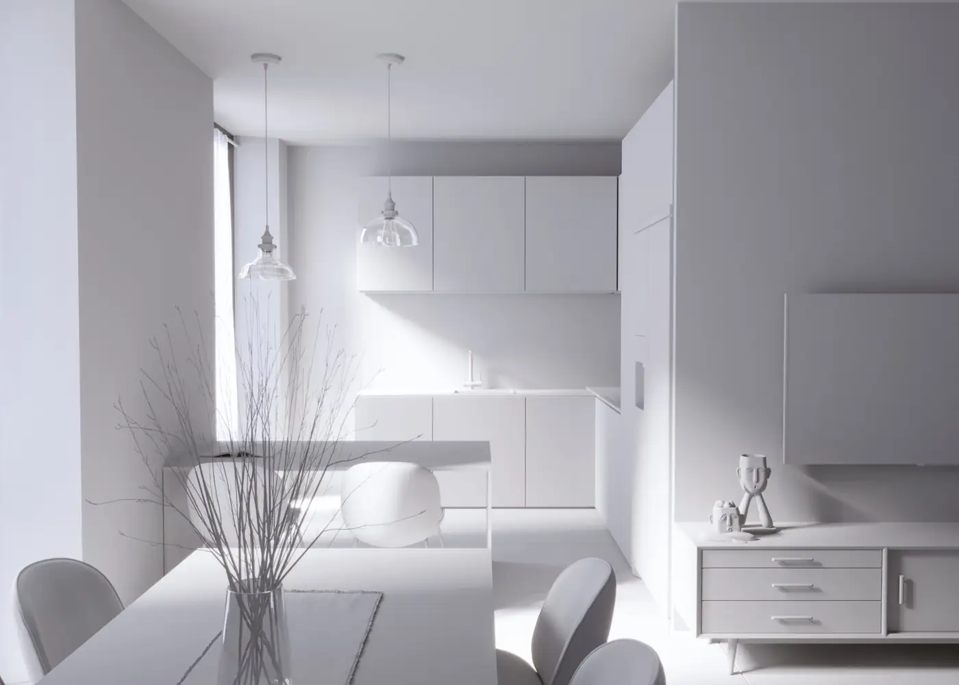 Kitchen and dining, sun